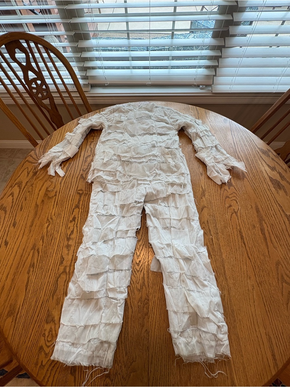 Mummy Costume Halloween Boy Girls 2Pc Pants Top S Size 8 Measurements shown Kids